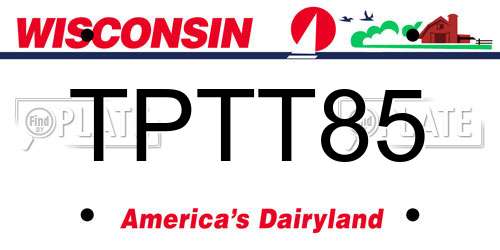 TPTT85 Wisconsin License Plate