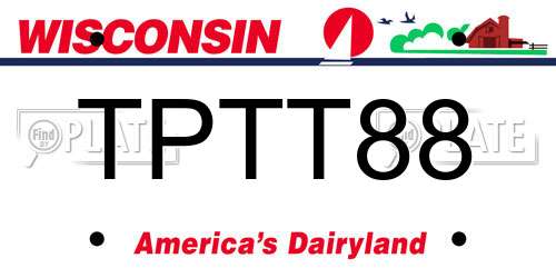 TPTT88 Wisconsin License Plate