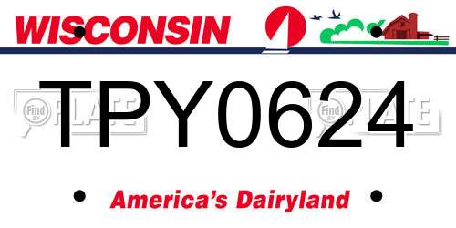 TPY0624 Wisconsin License Plate