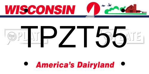 TPZT55 Wisconsin License Plate