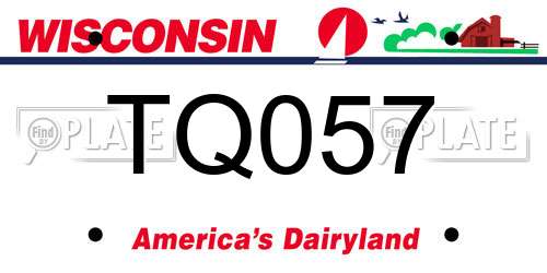 TQ057 Wisconsin License Plate