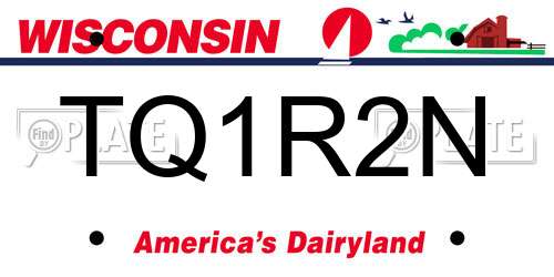 TQ1R2N Wisconsin License Plate