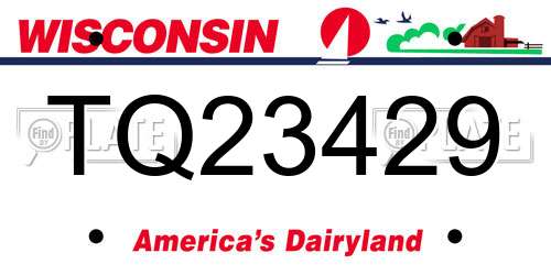 TQ23429 Wisconsin License Plate