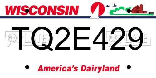 TQ2E429 Wisconsin License Plate