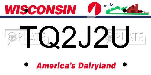 TQ2J2U Wisconsin License Plate