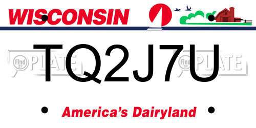 TQ2J7U Wisconsin License Plate