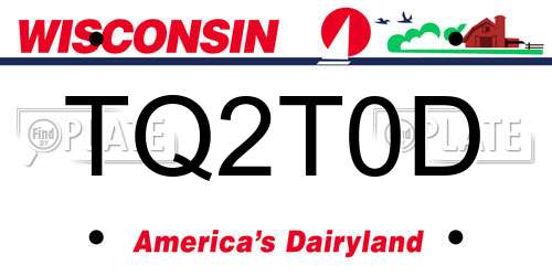TQ2T0D Wisconsin License Plate