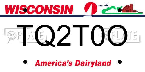 TQ2T0O Wisconsin License Plate