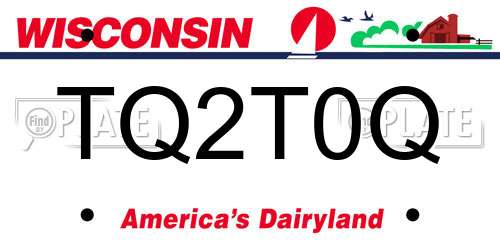 TQ2T0Q Wisconsin License Plate