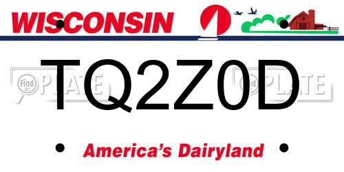 TQ2Z0D Wisconsin License Plate