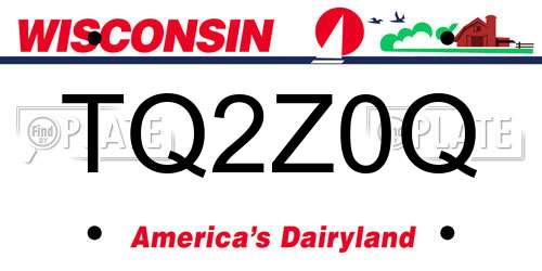TQ2Z0Q Wisconsin License Plate