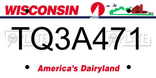 TQ3A471 Wisconsin License Plate