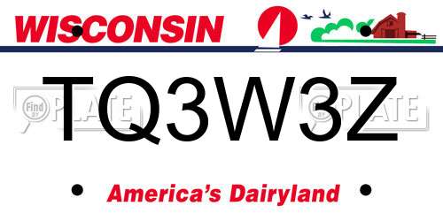 TQ3W3Z Wisconsin License Plate