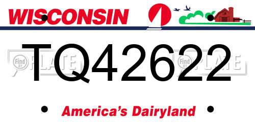 TQ42622 Wisconsin License Plate