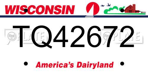 TQ42672 Wisconsin License Plate