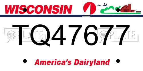 TQ47677 Wisconsin License Plate