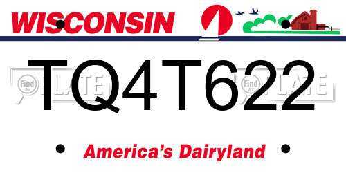 TQ4T622 Wisconsin License Plate