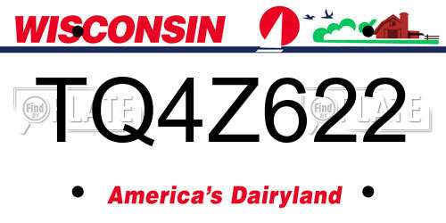 TQ4Z622 Wisconsin License Plate
