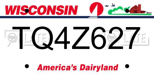TQ4Z627 Wisconsin License Plate
