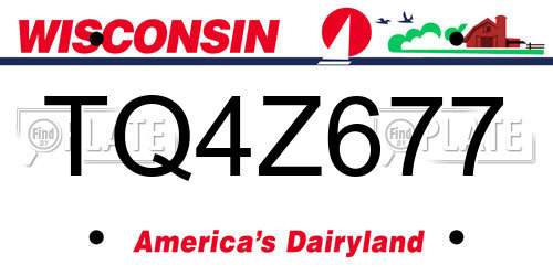 TQ4Z677 Wisconsin License Plate