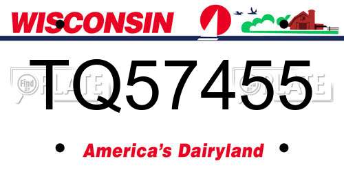 TQ57455 Wisconsin License Plate