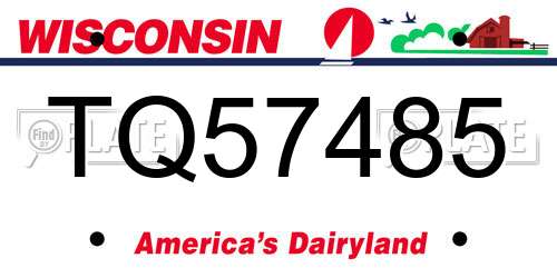 TQ57485 Wisconsin License Plate