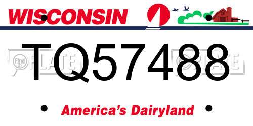 TQ57488 Wisconsin License Plate