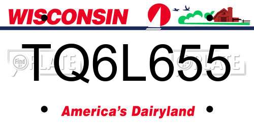 TQ6L655 Wisconsin License Plate