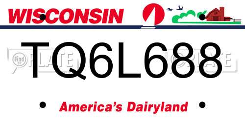 TQ6L688 Wisconsin License Plate