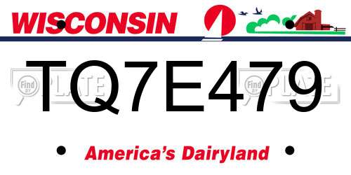 TQ7E479 Wisconsin License Plate
