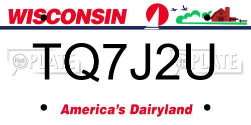 TQ7J2U Wisconsin License Plate