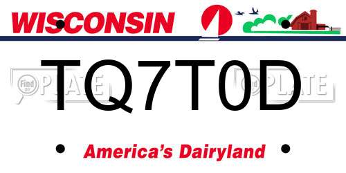 TQ7T0D Wisconsin License Plate