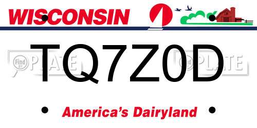 TQ7Z0D Wisconsin License Plate