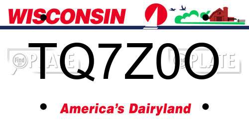 TQ7Z0O Wisconsin License Plate