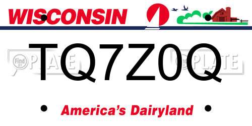 TQ7Z0Q Wisconsin License Plate