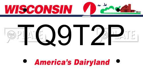 TQ9T2P Wisconsin License Plate