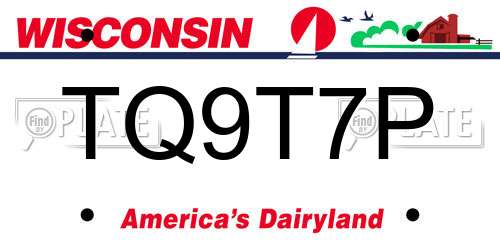 TQ9T7P Wisconsin License Plate