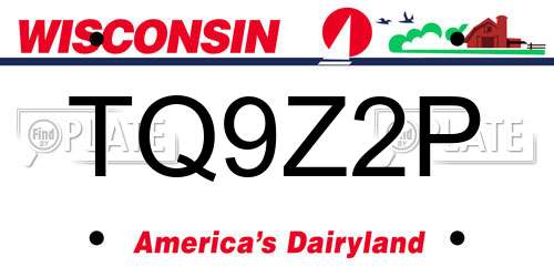 TQ9Z2P Wisconsin License Plate