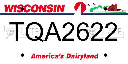 TQA2622 Wisconsin License Plate