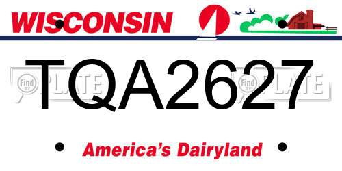 TQA2627 Wisconsin License Plate