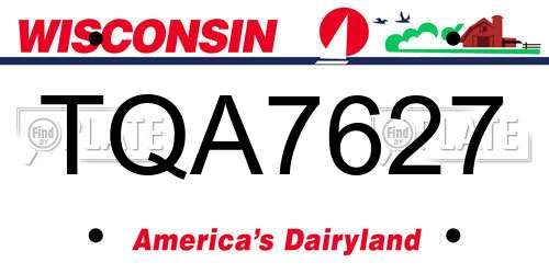 TQA7627 Wisconsin License Plate