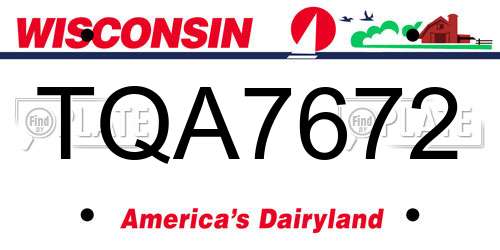 TQA7672 Wisconsin License Plate