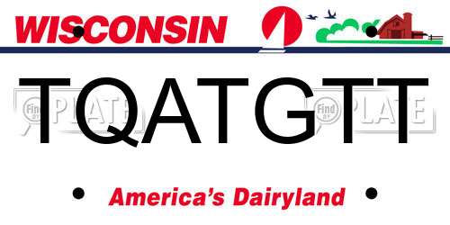 TQATGTT Wisconsin License Plate