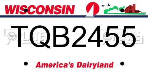 TQB2455 Wisconsin License Plate
