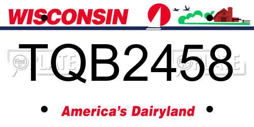 TQB2458 Wisconsin License Plate