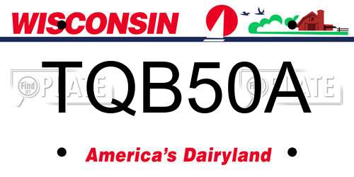 TQB50A Wisconsin License Plate