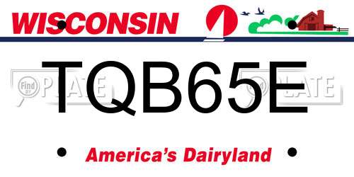 TQB65E Wisconsin License Plate