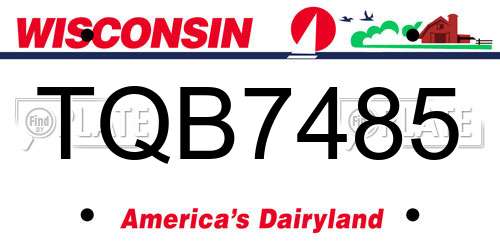 TQB7485 Wisconsin License Plate