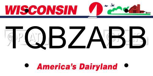 TQBZABB Wisconsin License Plate