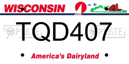 TQD407 Wisconsin License Plate